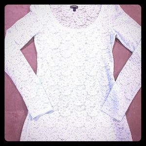 Express lace-like knit mint green long sleeve